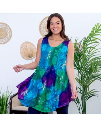 Tie-Dye Dragonfly Hand Crafted Sleeveless Tunic